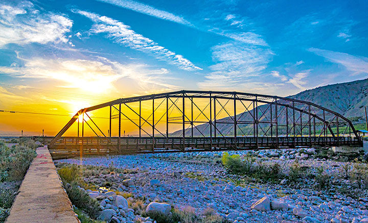 Sunflare on the Old Greenspot Bridge
